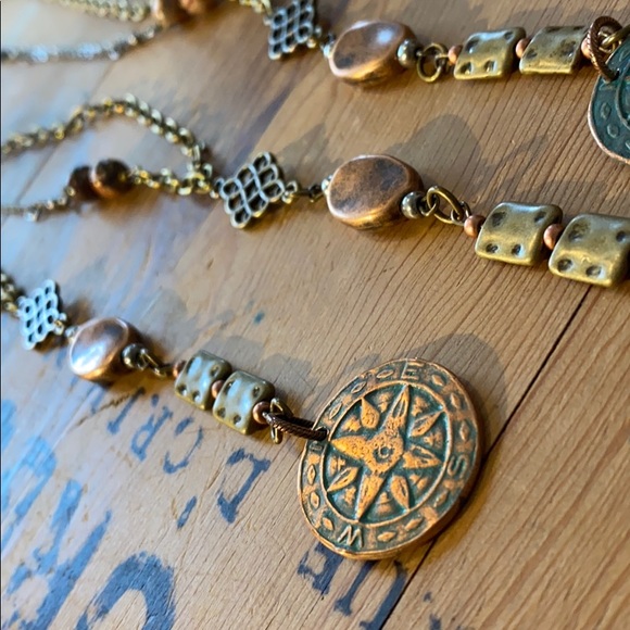 1 LEFT // mixed metal pieced patina necklace - Picture 4 of 16